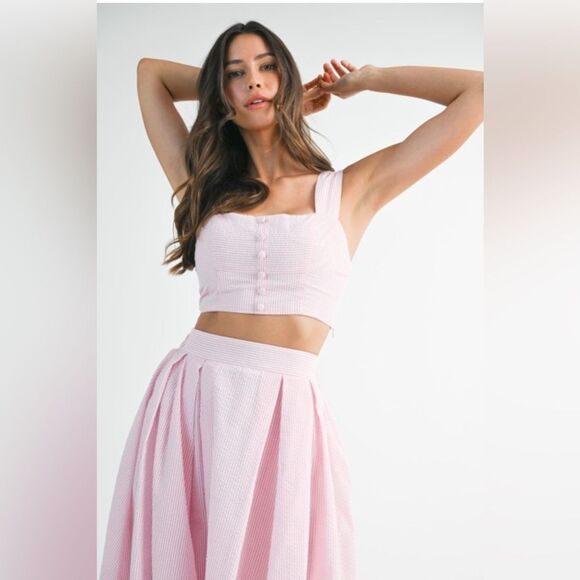 Elegant Pink Maxi Skirt Set - Picture 9 of 15